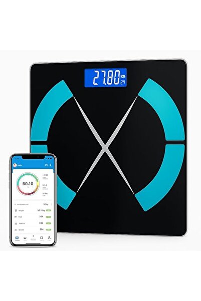 adak Smart Digital Bathroom Scale - Step-On, Backlit LCD, App Connectivity, 400 lb (Premium)