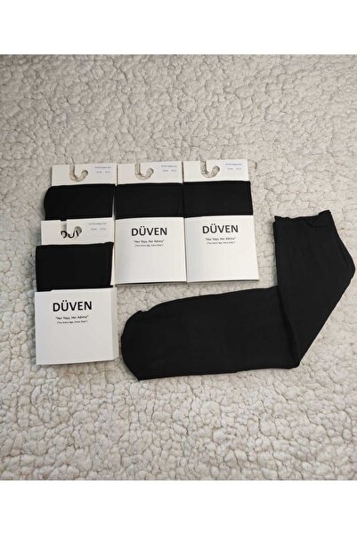 DÜVEN Pachet de 4 șosete din bumbac, extra moi, negre, pentru pantaloni