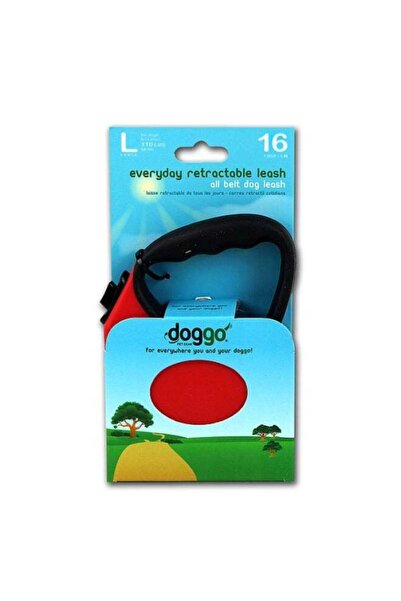 ALCOTT مقود دوجو إيفري داي قابل للسحب، مقاس 5 أمتار، أحمر كبير