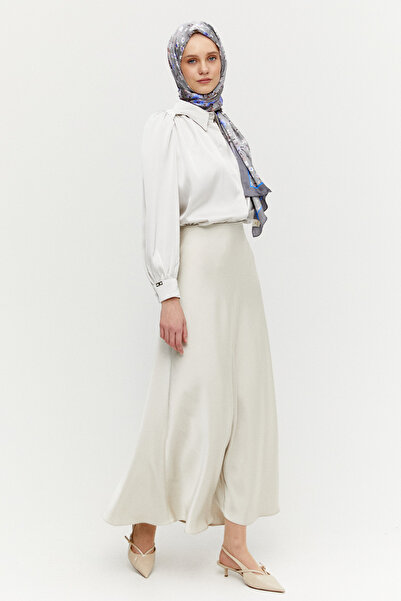 Setrms Büzgü Detaylı Saten Kısa Gömlek