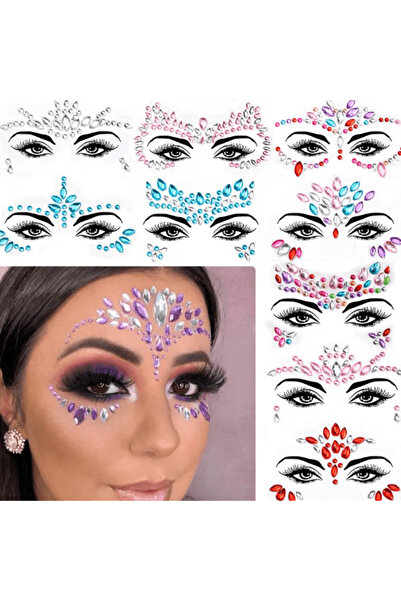 CRM Autocolant strass 3D Face, Crystal Tattoo, CRM, multicolor