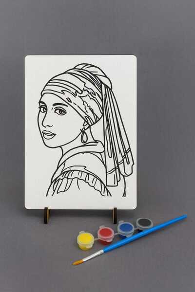 Bebek Özel Children's Wooden Paintable Desktop Model Board with Legs Model 045