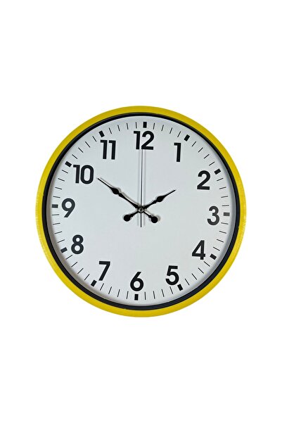 DENİSAM Zentime 36 cm Yellow Decorative Wall Clock