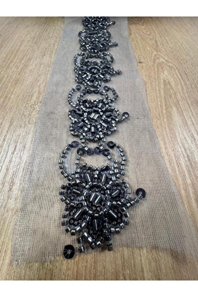 jasmina store çiçek desenli boncuk işleme şerit aksesuar