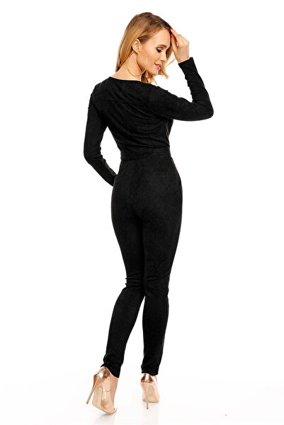 WildFashion Faux suede jumpsuit with front zipper N562-1