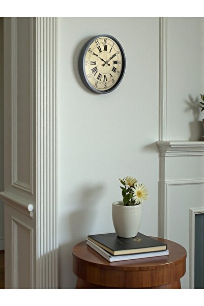 DENİSAM Zentime 36 cm Gray Decorative Wall Clock