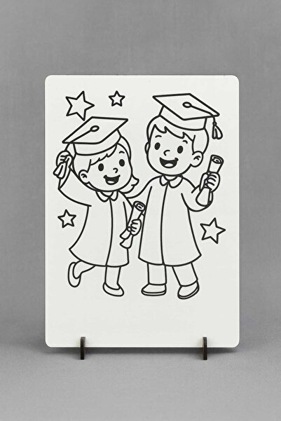 Bebek Özel لوحة نموذجية خشبية قابلة للطلاء للأطفال مع حامل موديل 019