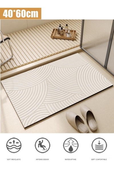 Generic Bathroom Mat 40*60cm Anti-Slip Floor Mat Absorbent Carpet Kitchen Sink Toilet Door Mat Washable