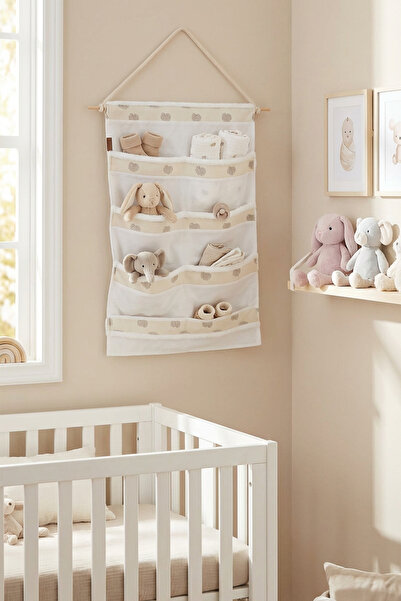 HAMUR Behind-The-Door Hanger 4-Compartment Bathroom Cabinet Organizer Children's Room Over-The-Door Wall Organizer Melis