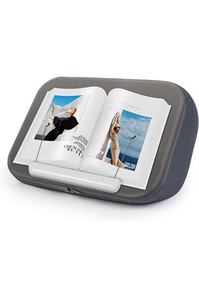 Elitehood Book Stand Pillow Holder for Reading in Bed - Lap Book Holder (Grey)