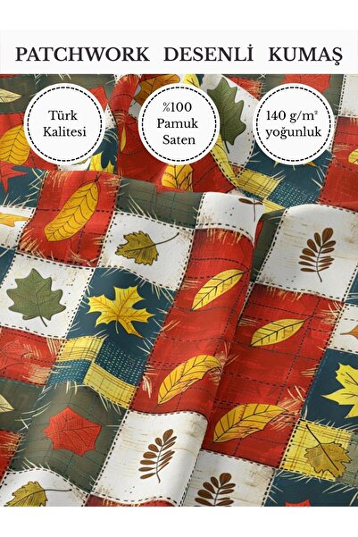 FabricMarket 100% Cotton Satin Patchwork Fabric – 155×100 cm – for Sewing and...