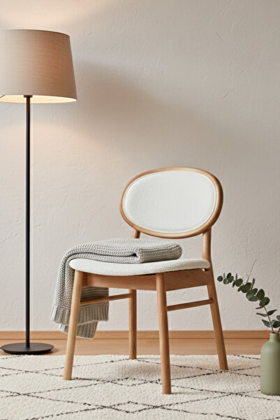 Woodenbend Medin Natural Ahşap Kayın Ağacı Döşemeli Sandalye Modern İskandina...