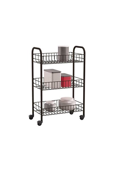 ASTERA 3 Sepetli, Taşıma Arabası, 63x41x23 Cm, Tekerlekli, Siyah, Düzenleyici