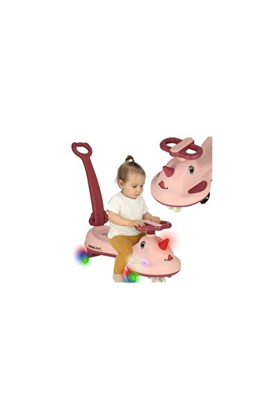 Three top online Trotinetă electrică LED Swing FIX S1 cu mâner roz, maxim 65 kg