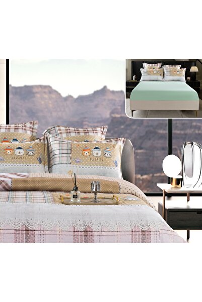 CHIRASO CHIRASO Lingerie Set, Thick Satin, 6 pieces, in box, with Fitted Sheet with ELASTIC 180x200+30cm