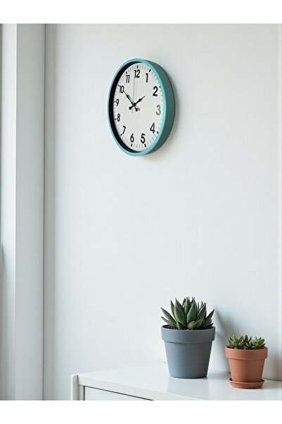 DENİSAM Zentime 36 cm Turquoise Decorative Wall Clock