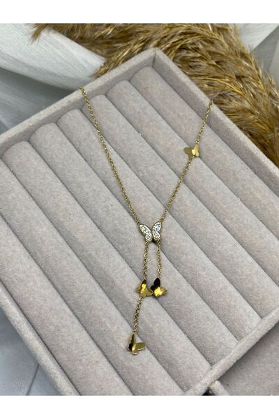 Kaan Accessoire 🦋   Pearl of Transformation: Gold Color Necklace with Zircon...