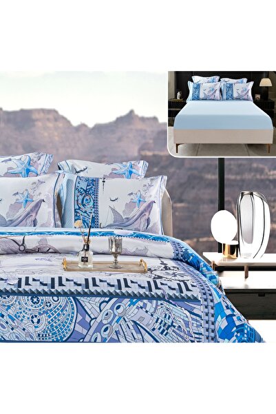 CHIRASO CHIRASO Lingerie Set, Thick Satin, 6 pieces, in box, with Fitted Sheet with ELASTIC 180x200+30cm