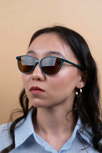 TARSS Elina Green Cat Eye Women's Sunglasses |   Brown Glass Uv400 |   Flexible Lightweight