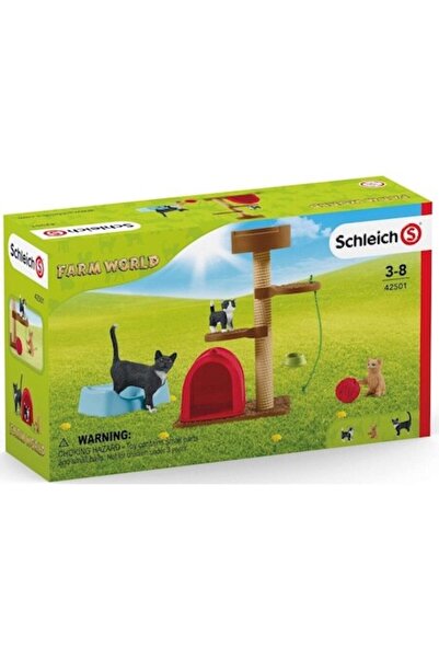 SCHLEICH Jocuri de fermă pentru pisici drăguțe (42501)