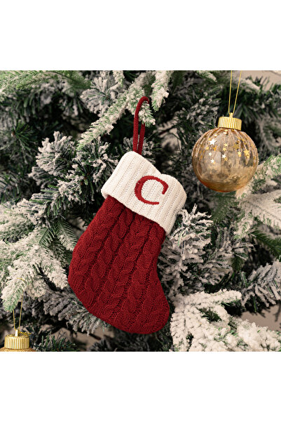 OEM 2 Cute Letter - Christmas Socks - Creative Christmas Tree Pendants - Christmas Tree Wire Knitted Soc