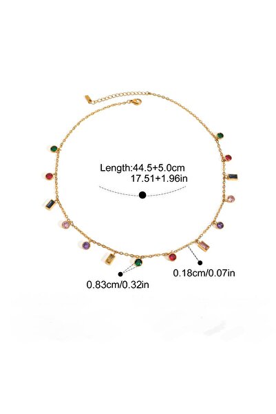 Just Pretty Corner قلادة مطلية بالذهب عيار 18 قيراطًا ومزينة بكريستال متعدد ا...