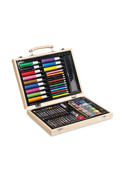 STYLUX Children's painting set 84 pieces WoodArt Creative Master wooden box e...