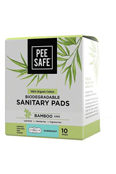Pee Safe Biodegradable Sanitary Pads Overnight 10 N
