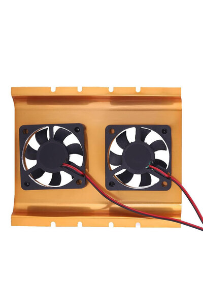 Leonpro 3.5-Inch Hdd Hard Drive Cooler with Dual Fans for Desktop Computers Gold