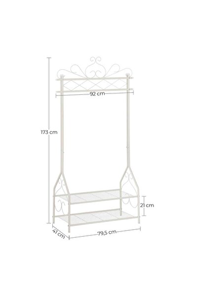 ASTERA Κλασικό στυλ, Σχάρα ρούχων, 92x173x41 εκ., Με κρεμάστρα ρούχων, 2 ράφι...
