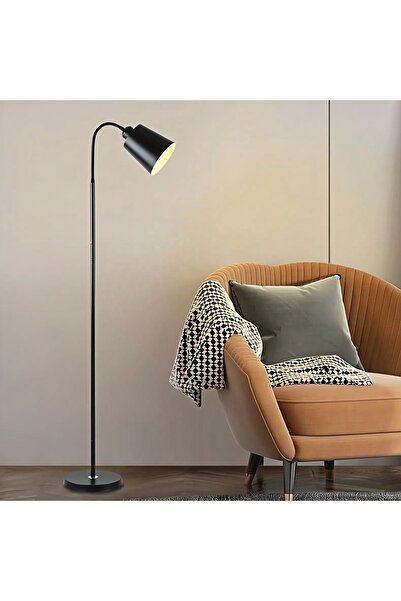 YESMAX Black Floor Lamp, Metal Hose Swivelling Head Standing Lamps, Floor Lighting, Tall Reading Lights