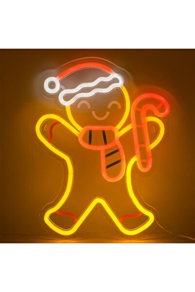 OEM Figurină Omuleț de Turtă Dulce cu LED Neon 31.5x40cm