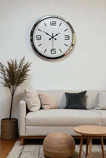 Marsilyan Zentime 40 cm Chrome Elegance Wall Clock
