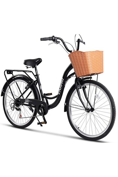 Rich Classic Genius City Bike 26" - Shimano, Twist Shifter, 7-Speed, V-Brake, Rack, Fenders, Basket