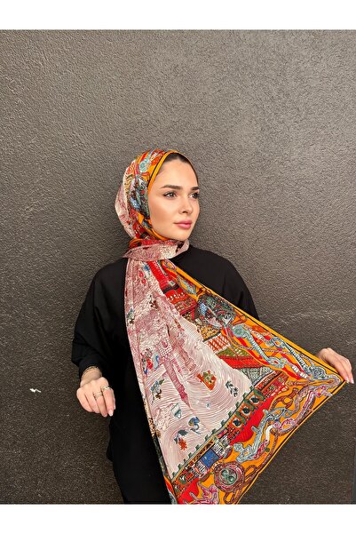 tomrisboutique شال حريري فاخر من الفوال، حجاب، وشاح، شال بنمط عرقي، 70 × 180 سم