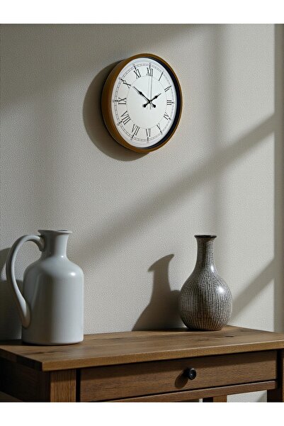 DENİSAM Zentime 36 cm Brown Decorative Wall Clock