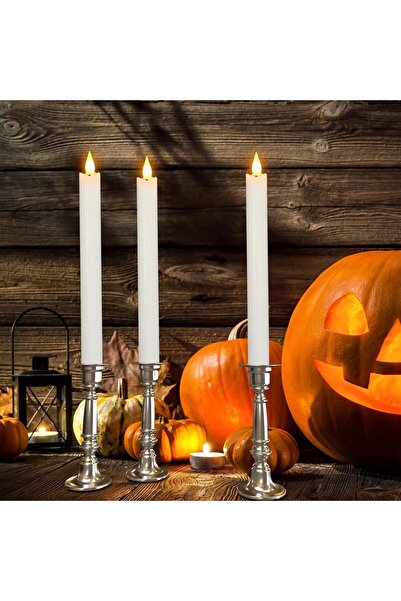 SoulBay Rechargeable Taper Candles with Remote, 4pcs 9.7" Flameless LED