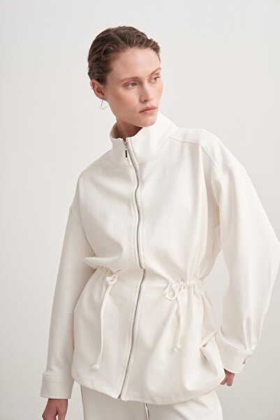 EBU Prive Women's Interlock O Oversized Sports Jacket Set Ecru