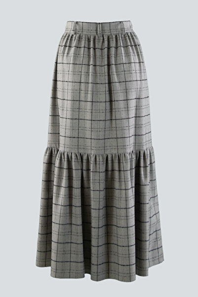 IDYL Buttoned Plaid Skirt