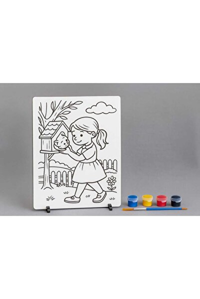 Bebek Özel لوحة نموذجية خشبية قابلة للطلاء للأطفال مع حامل موديل 007