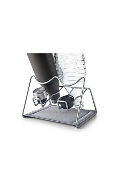 ASTERA رف زجاجات مزدوج، 21x17x14 سم، مطلي بالبوليثيرم، لون رمادي، منظم