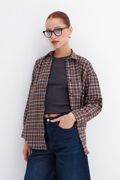 Addax Καρό πουκάμισο με κουμπιά G6648