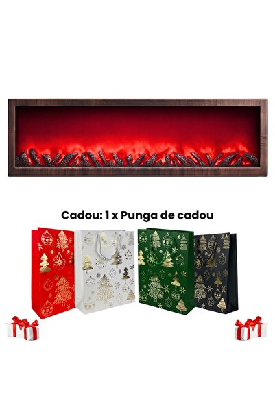 Sanlux Rectangular LED decorative fireplace, warm light, 100x28x12cm, mains or battery powered, indoor