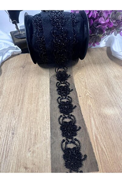 jasmina store çiçek desenli boncuk işleme şerit aksesuar