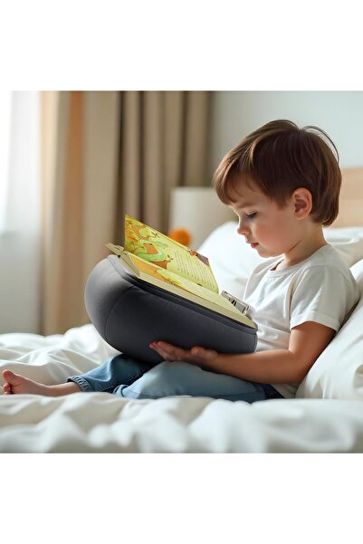 Elitehood Book Stand Pillow Holder for Reading in Bed - Lap Book Holder (Grey)