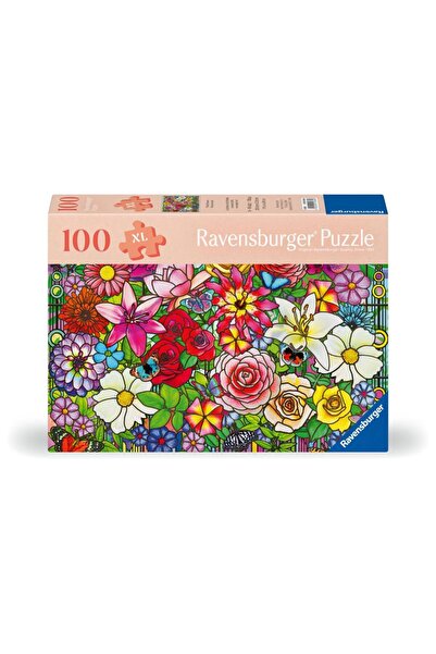 RAVENSBURGER Puzzle for Seniors 'Window Flowers' - 100 XL Pieces with Image Template and Cardboard S