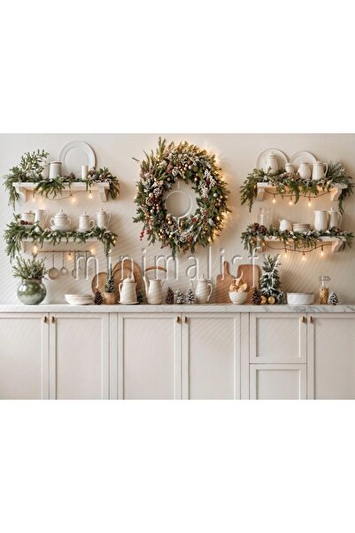 Minimalisfy خلفية استوديو بطباعة واقعية مقاس 200 × 150 سم بمفهوم مطبخ الشتاء ...