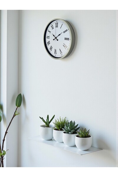 DENİSAM Zentime 36 cm Cream Decorative Wall Clock