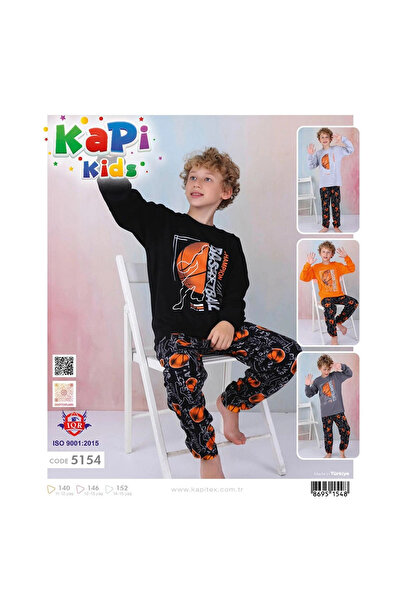 KAPİTEX 5154 Boys' Long Sleeve Pajama Set