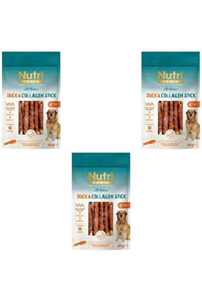 Nutri Canin Ördek Eti Sargılı Kolajen Çubuk Tahılsız Köpek Et Ödülü 80 Gr x 3...